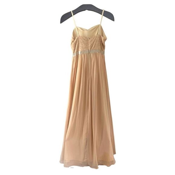 DRESS TALES Sweetheart Chiffon Aline Dress in Champagne Size Small NEW - Picture 3 of 13